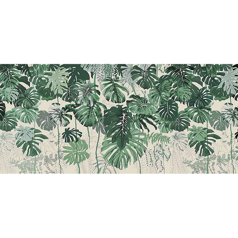 Decorative Non-Woven Mural Wallpaper Tropical Leaf Wall Decor for Gallery and Theme Restaurant Clearhalo 'Wall Decor' 'Wall Mural' 982216