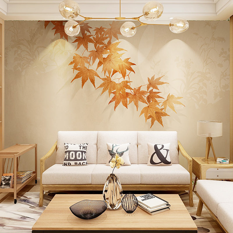 Non-Woven Fabric Large Wall Mural Yellow Maple Wall Art, Personalized Size Available Clearhalo 'Wall Decor' 'Wall Mural' 982219