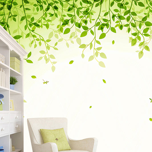 Giant Fresh Mural Wall Decor Pastel Green Tiny Leaf Wall Mural, Made to Measure Clearhalo 'Wall Decor' 'Wall Mural' 982225