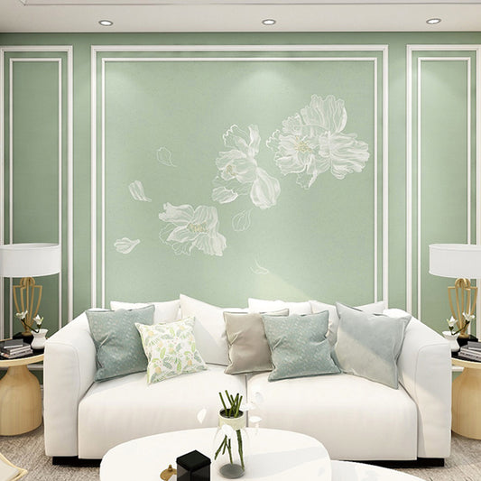 Stain-Resistant Flower Wall Covering Classic Mural Wallpaper for Living Room Clearhalo 'Wall Decor' 'Wall Mural' 982340