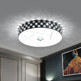 Crystal-Encrusted Round Ceiling Mounted Light Simple LED Black Flushmount Lamp for Bedroom Clearhalo 'Ceiling Lights' 'Close To Ceiling Lights' 'Close to ceiling' 'Flush mount' Lighting' 982524