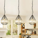 Black Teardrop-Like Pendulum Light Minimalism 1 Bulb Clear Crystal Rectangle Suspension Lamp Clearhalo 'Ceiling Lights' 'Modern Pendants' 'Modern' 'Pendant Lights' 'Pendants' Lighting' 982728