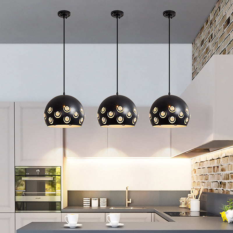 Minimalist 1 Head Drop Pendant with Metal Shade Black Finish Domed Ceiling Suspension Lamp Clearhalo 'Ceiling Lights' 'Modern Pendants' 'Modern' 'Pendant Lights' 'Pendants' Lighting' 982741