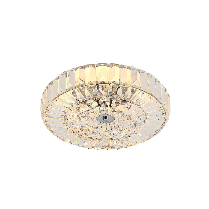 Beveled Cut Crystal Round Flushmount Simplicity 6 Heads Bedroom Ceiling Lighting in Gold Clearhalo 'Ceiling Lights' 'Close To Ceiling Lights' 'Close to ceiling' 'Flush mount' Lighting' 982816