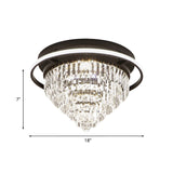 Inverted Cone Bedroom Flush Light Simple Crystal Prism Black LED Close to Ceiling Lamp with Halo Ring Clearhalo 'Ceiling Lights' 'Close To Ceiling Lights' 'Close to ceiling' 'Semi-flushmount' Lighting' 982821