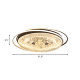 Layered Circle Crystal Ceiling Lamp Modernism Living Room LED Flush Mount Fixture in Black and White Clearhalo 'Ceiling Lights' 'Close To Ceiling Lights' 'Close to ceiling' 'Flush mount' Lighting' 982838