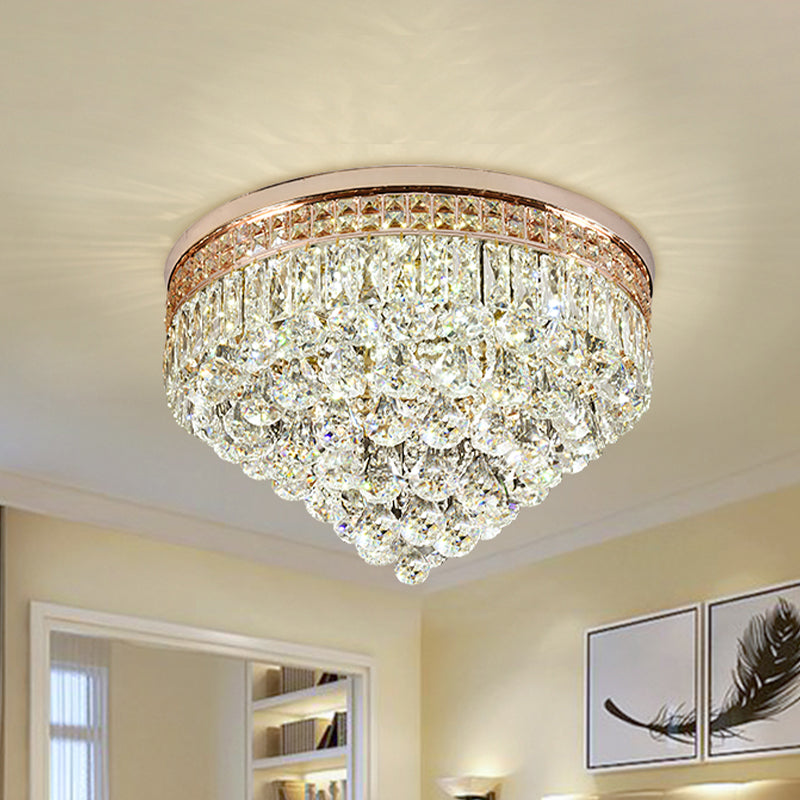 LED Flush Ceiling Light Minimalist Cone Clear Faceted Cut K9 Crystal Flushmount Lighting for Hallway Clear Clearhalo 'Ceiling Lights' 'Close To Ceiling Lights' 'Close to ceiling' 'Flush mount' Lighting' 982910