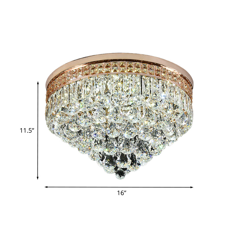 LED Flush Ceiling Light Minimalist Cone Clear Faceted Cut K9 Crystal Flushmount Lighting for Hallway Clearhalo 'Ceiling Lights' 'Close To Ceiling Lights' 'Close to ceiling' 'Flush mount' Lighting' 982913