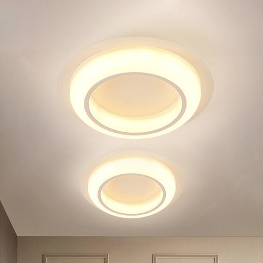 Acrylic Circle-Shaped Ceiling Lighting Nordic Black/White/Grey LED Flush Mount Fixture for Bedroom Clearhalo 'Ceiling Lights' 'Close To Ceiling Lights' 'Close to ceiling' 'Flush mount' Lighting' 983076