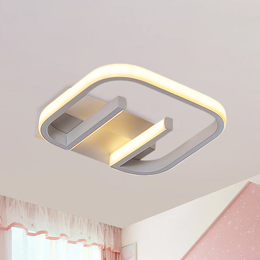 Metallic Geometrical Flush Mount Nordic White/Black/Gold LED Ceiling Light Fixture in White/Warm Light for Hallway Clearhalo 'Ceiling Lights' 'Close To Ceiling Lights' 'Close to ceiling' 'Flush mount' Lighting' 983096