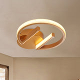 Gold Geometric Flush Mount Lamp Simplicity LED Metal Ceiling Light Fixture, White/Warm Light Gold Clearhalo 'Ceiling Lights' 'Close To Ceiling Lights' 'Close to ceiling' 'Flush mount' Lighting' 983099