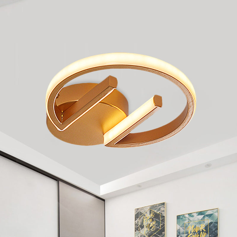 Gold Geometric Flush Mount Lamp Simplicity LED Metal Ceiling Light Fixture, White/Warm Light Clearhalo 'Ceiling Lights' 'Close To Ceiling Lights' 'Close to ceiling' 'Flush mount' Lighting' 983100