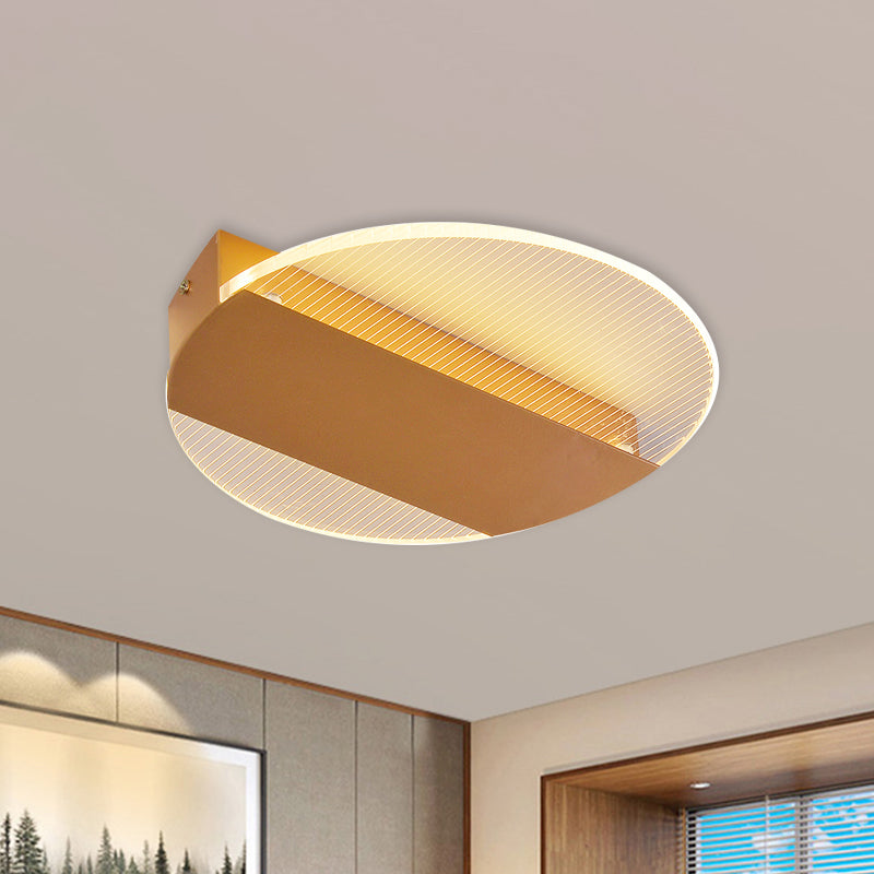 Geometrical Flushmount Lighting Minimal Acrylic Black/White/Gold LED Ceiling Flush in White/Warm Light Gold Clearhalo 'Ceiling Lights' 'Close To Ceiling Lights' 'Close to ceiling' 'Flush mount' Lighting' 983115