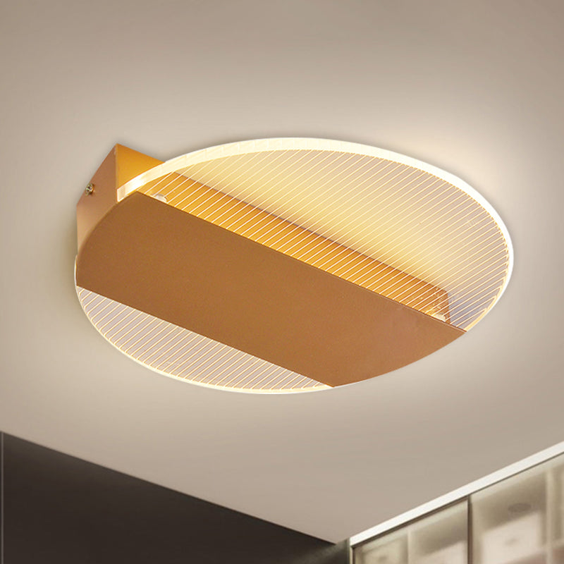 Geometrical Flushmount Lighting Minimal Acrylic Black/White/Gold LED Ceiling Flush in White/Warm Light Clearhalo 'Ceiling Lights' 'Close To Ceiling Lights' 'Close to ceiling' 'Flush mount' Lighting' 983116