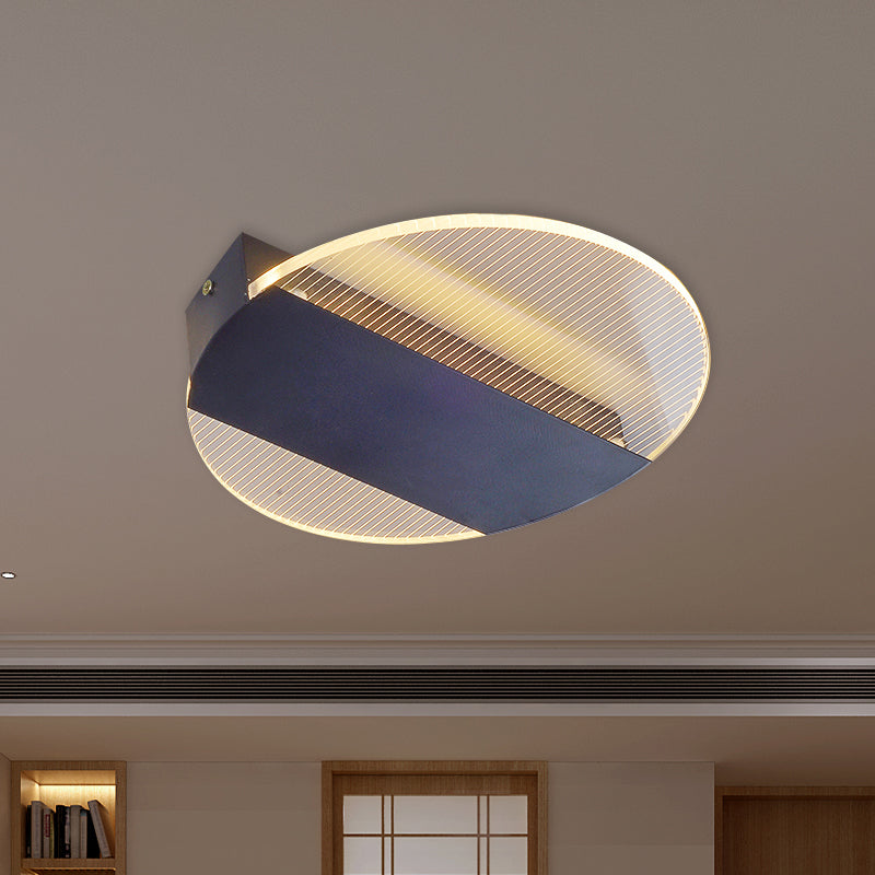 Geometrical Flushmount Lighting Minimal Acrylic Black/White/Gold LED Ceiling Flush in White/Warm Light Black Clearhalo 'Ceiling Lights' 'Close To Ceiling Lights' 'Close to ceiling' 'Flush mount' Lighting' 983119