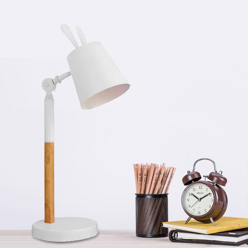 Rotatable Metal Bunny Desk Light 1 Bulb Modern Stylish Desk Lamp in White Finish White Clearhalo 'Lamps' 'Table Lamps' Lighting' 98312