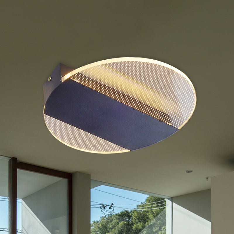 Geometrical Flushmount Lighting Minimal Acrylic Black/White/Gold LED Ceiling Flush in White/Warm Light Clearhalo 'Ceiling Lights' 'Close To Ceiling Lights' 'Close to ceiling' 'Flush mount' Lighting' 983120