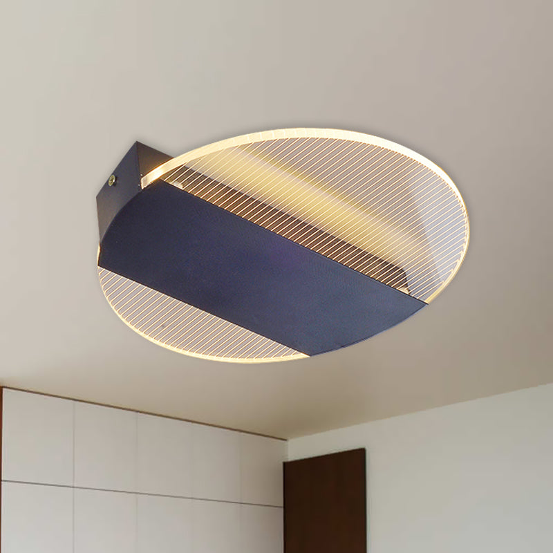 Geometrical Flushmount Lighting Minimal Acrylic Black/White/Gold LED Ceiling Flush in White/Warm Light Clearhalo 'Ceiling Lights' 'Close To Ceiling Lights' 'Close to ceiling' 'Flush mount' Lighting' 983121