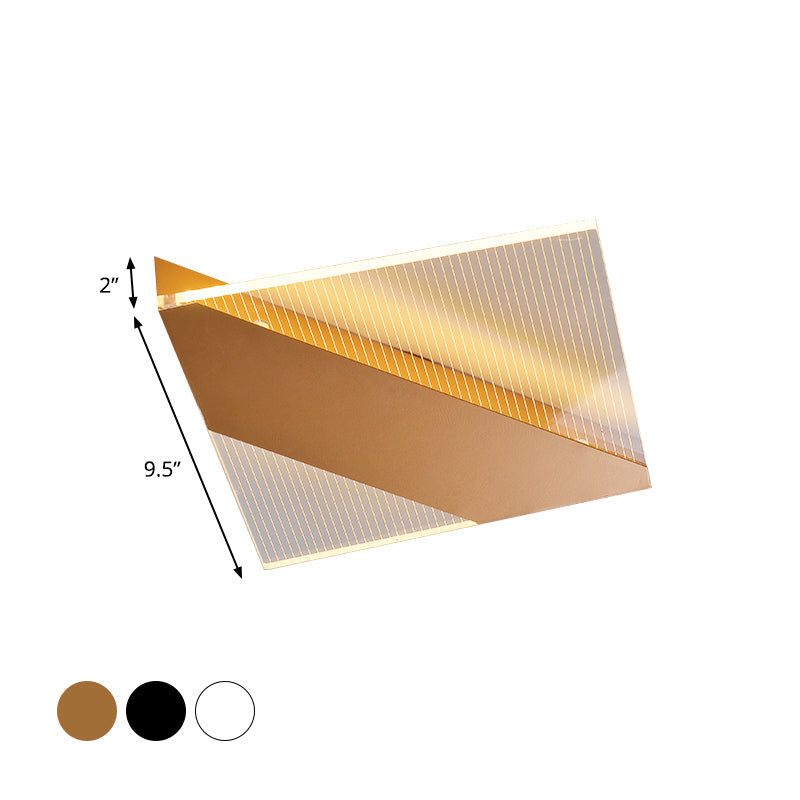 Geometric Ceiling Lamp Modern Acrylic LED Black/White/Gold Flush Mount for Bedroom , White/Warm Light Clearhalo 'Ceiling Lights' 'Close To Ceiling Lights' 'Close to ceiling' 'Flush mount' Lighting' 983130