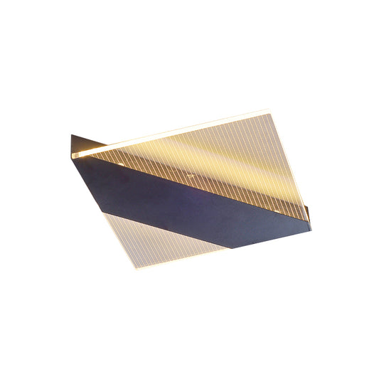 Geometric Ceiling Lamp Modern Acrylic LED Black/White/Gold Flush Mount for Bedroom , White/Warm Light Clearhalo 'Ceiling Lights' 'Close To Ceiling Lights' 'Close to ceiling' 'Flush mount' Lighting' 983134