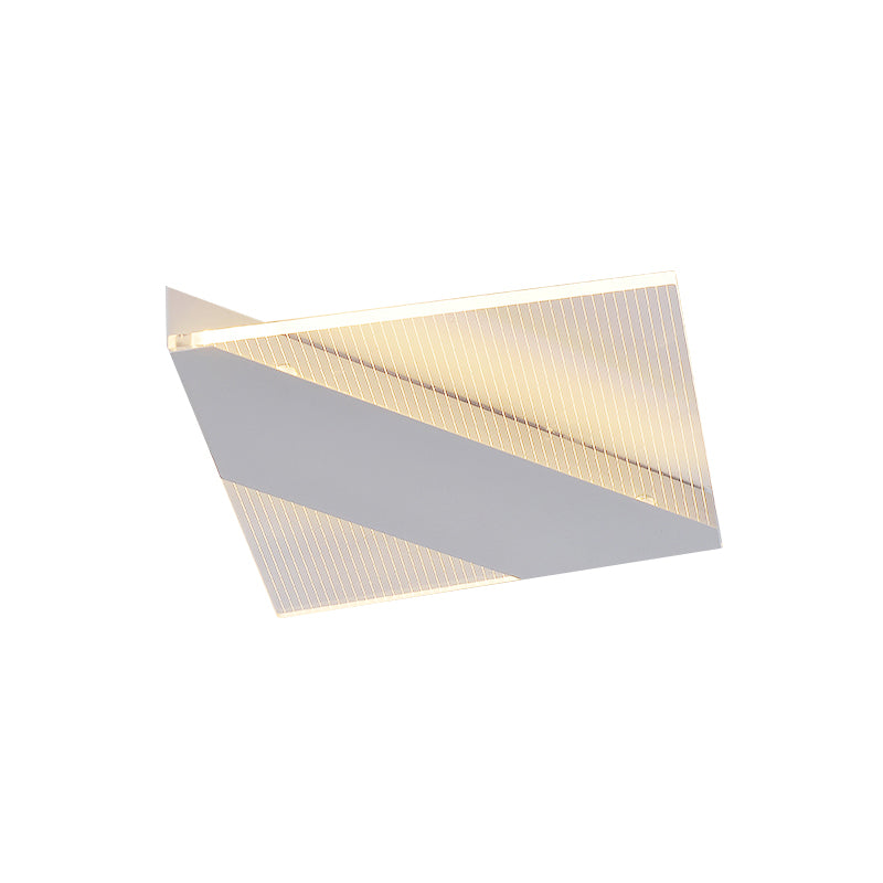 Geometric Ceiling Lamp Modern Acrylic LED Black/White/Gold Flush Mount for Bedroom , White/Warm Light Clearhalo 'Ceiling Lights' 'Close To Ceiling Lights' 'Close to ceiling' 'Flush mount' Lighting' 983138