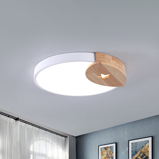 9"/12" W Circle Ceiling Mounted Fixture Modern Acrylic White LED Flush Light in White/Warm Light White Clearhalo 'Ceiling Lights' 'Close To Ceiling Lights' 'Close to ceiling' 'Flush mount' Lighting' 983167