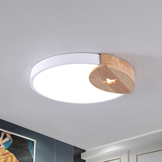 9"/12" W Circle Ceiling Mounted Fixture Modern Acrylic White LED Flush Light in White/Warm Light Clearhalo 'Ceiling Lights' 'Close To Ceiling Lights' 'Close to ceiling' 'Flush mount' Lighting' 983168