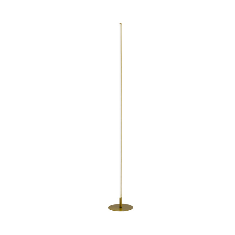 Linear Standing Lamp Minimalist Metallic LED Gold Floor Lighting for Bedroom in Warm/White Light Clearhalo 'Floor Lamps' 'Lamps' Lighting' 983561