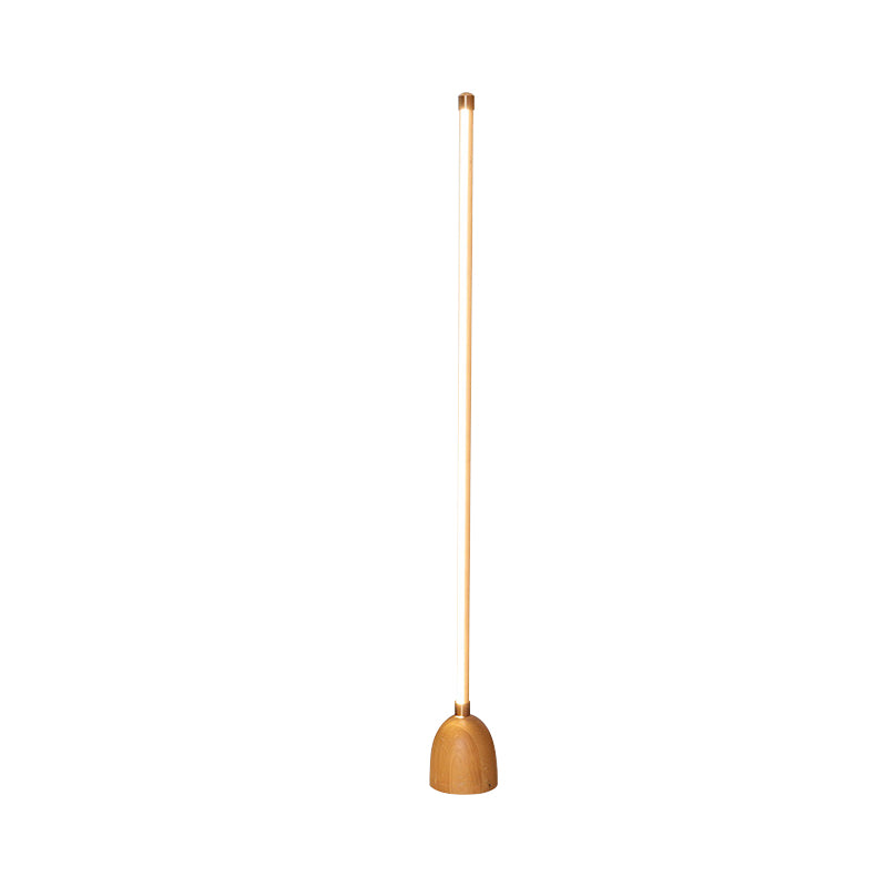 Wood Tubular Standing Lamp Nordic LED Floor Reading Lighting in Beige for Living Room Clearhalo 'Floor Lamps' 'Lamps' Lighting' 983568