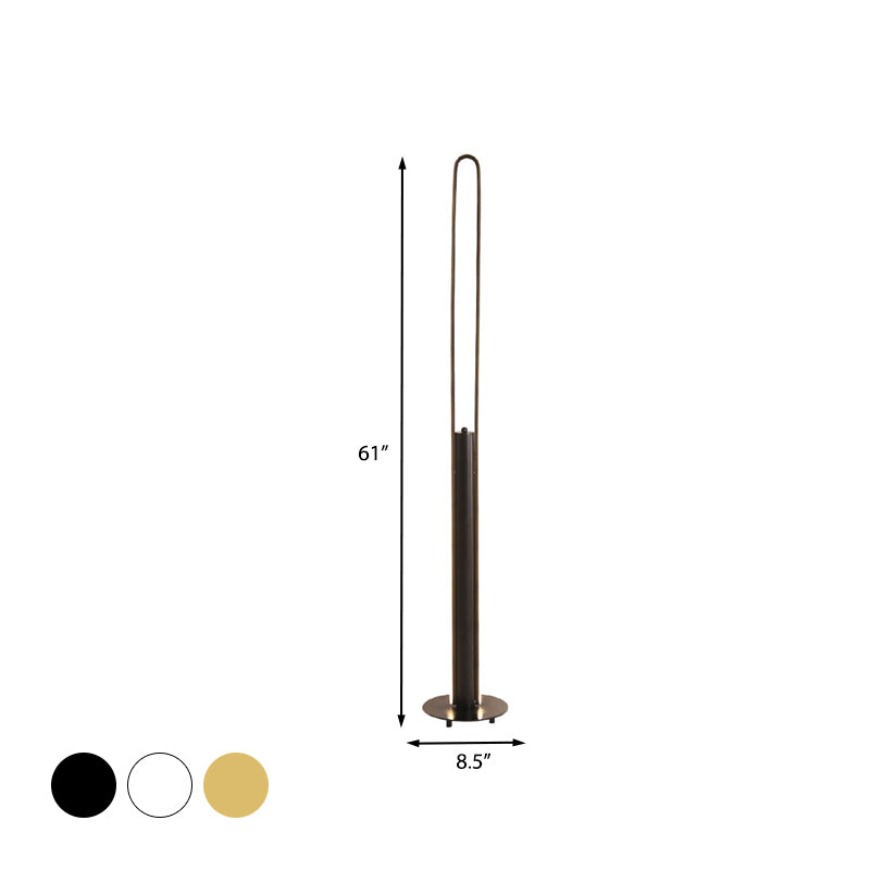 Acrylic Tubular Reading Floor Lighting Minimalist Black/White/Gold LED Standing Lamp in Warm/White Light Clearhalo 'Floor Lamps' 'Lamps' Lighting' 983582