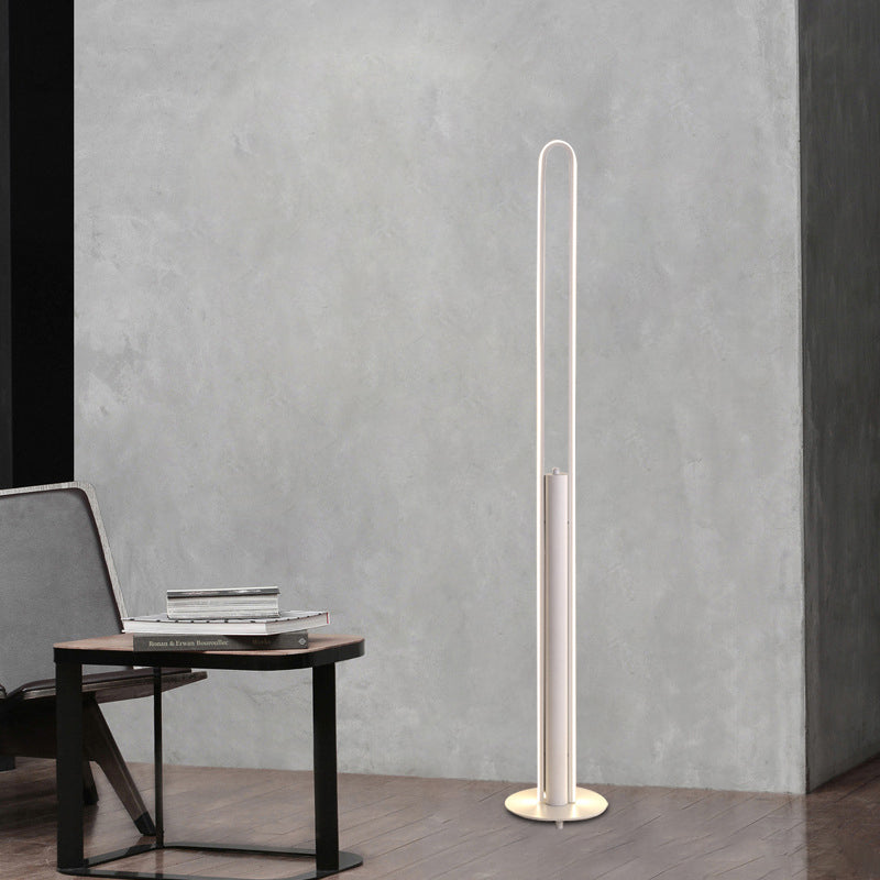 Acrylic Tubular Reading Floor Lighting Minimalist Black/White/Gold LED Standing Lamp in Warm/White Light Clearhalo 'Floor Lamps' 'Lamps' Lighting' 983585