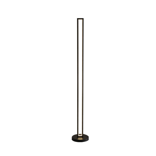 Rectangle Frame Stand Up Lamp Contemporary Metallic Black/White LED Floor Reading Lighting in Warm/White Light Clearhalo 'Floor Lamps' 'Lamps' Lighting' 983593