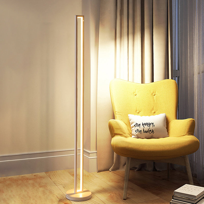 Rectangle Frame Stand Up Lamp Contemporary Metallic Black/White LED Floor Reading Lighting in Warm/White Light Clearhalo 'Floor Lamps' 'Lamps' Lighting' 983596