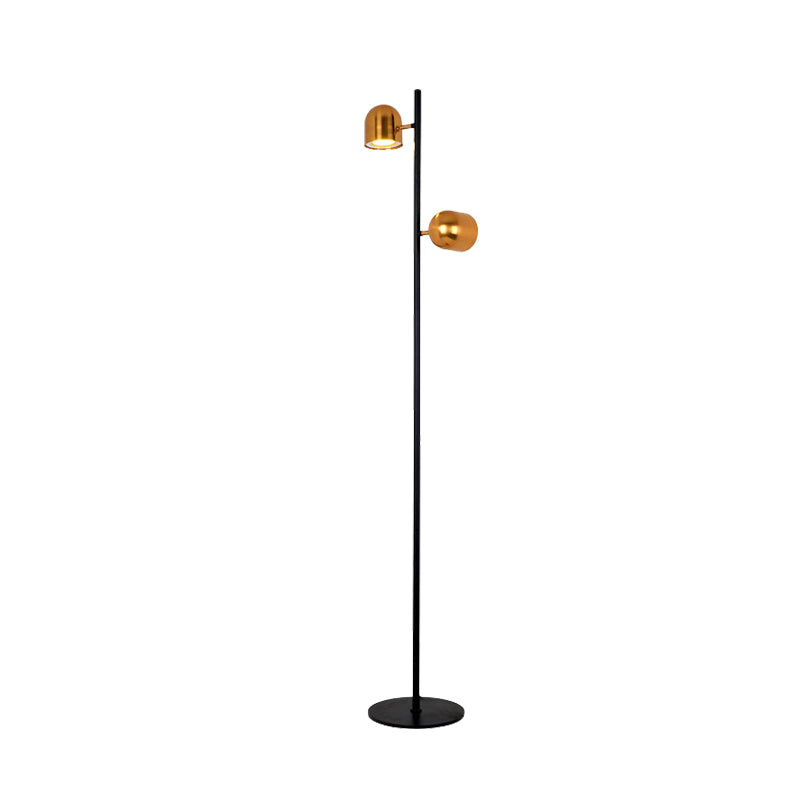 Black-Gold Dome Shape Floor Lighting Simplicity LED Metallic Standing Lamp for Study Room Clearhalo 'Floor Lamps' 'Lamps' Lighting' 983665