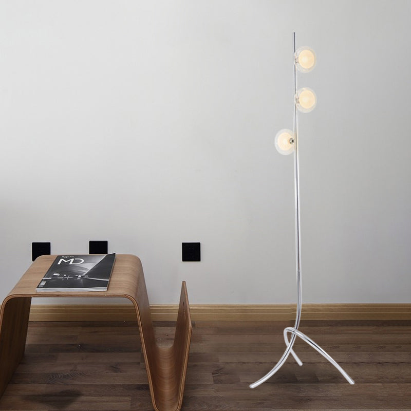 Modernist Round Tri-Leg Floor Lighting Glass Living Room LED Standing Lamp in Black/Chrome/Gold Clearhalo 'Floor Lamps' 'Lamps' Lighting' 983698
