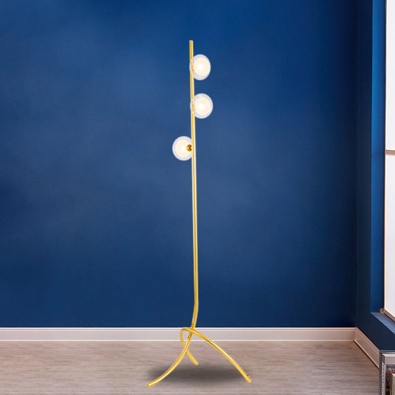 Modernist Round Tri-Leg Floor Lighting Glass Living Room LED Standing Lamp in Black/Chrome/Gold Clearhalo 'Floor Lamps' 'Lamps' Lighting' 983702