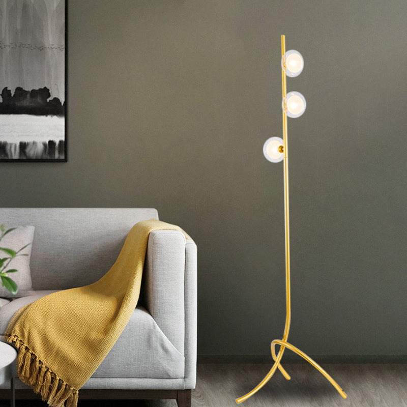 Modernist Round Tri-Leg Floor Lighting Glass Living Room LED Standing Lamp in Black/Chrome/Gold Clearhalo 'Floor Lamps' 'Lamps' Lighting' 983703