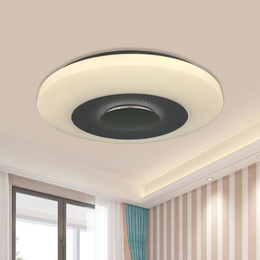 LED Bedroom Flush Mount Fixture Modern White Flush Light with Airship Acrylic Shade in Warm/Natural Light Clearhalo 'Ceiling Lights' 'Close To Ceiling Lights' 'Close to ceiling' 'Flush mount' Lighting' 984205