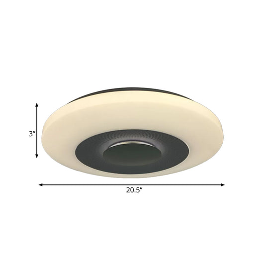 LED Bedroom Flush Mount Fixture Modern White Flush Light with Airship Acrylic Shade in Warm/Natural Light Clearhalo 'Ceiling Lights' 'Close To Ceiling Lights' 'Close to ceiling' 'Flush mount' Lighting' 984208