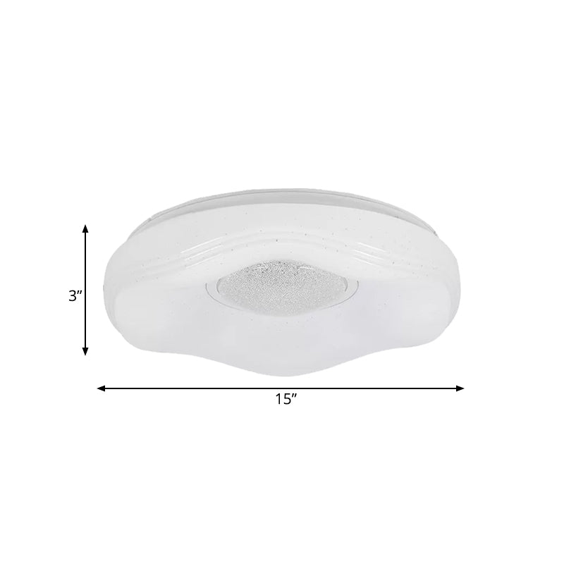 Modernism LED Flush Lighting with Acrylic Shade White Flower Flush Mount in White/Warm Light, 15"/19" Wide Clearhalo 'Ceiling Lights' 'Close To Ceiling Lights' 'Close to ceiling' 'Flush mount' Lighting' 984224