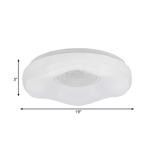 Modernism LED Flush Lighting with Acrylic Shade White Flower Flush Mount in White/Warm Light, 15"/19" Wide Clearhalo 'Ceiling Lights' 'Close To Ceiling Lights' 'Close to ceiling' 'Flush mount' Lighting' 984225