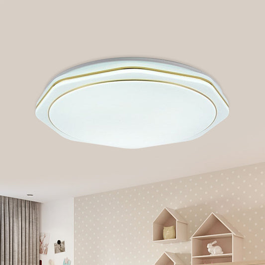 White Geometry Ceiling Mounted Lamp Modern 16"/19.5" W LED Acrylic Flushmount Lighting for Bedroom White Clearhalo 'Ceiling Lights' 'Close To Ceiling Lights' 'Close to ceiling' 'Flush mount' Lighting' 984227