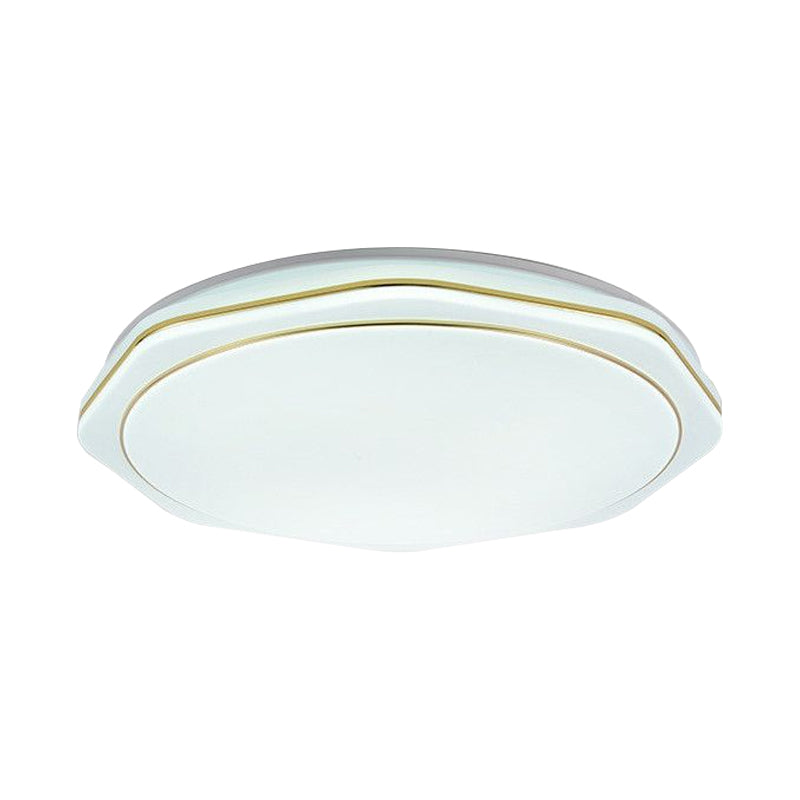 White Geometry Ceiling Mounted Lamp Modern 16"/19.5" W LED Acrylic Flushmount Lighting for Bedroom Clearhalo 'Ceiling Lights' 'Close To Ceiling Lights' 'Close to ceiling' 'Flush mount' Lighting' 984229