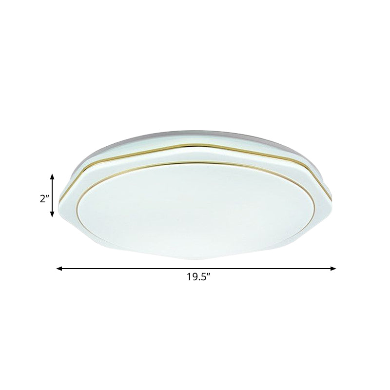 White Geometry Ceiling Mounted Lamp Modern 16"/19.5" W LED Acrylic Flushmount Lighting for Bedroom Clearhalo 'Ceiling Lights' 'Close To Ceiling Lights' 'Close to ceiling' 'Flush mount' Lighting' 984231