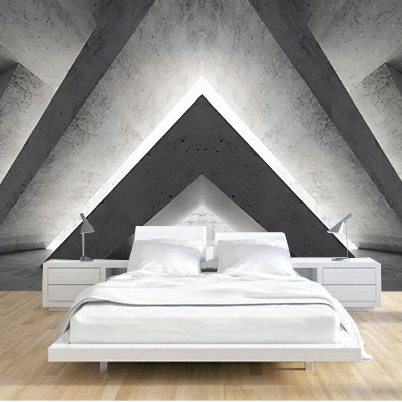 Whole 3D Visual Extensive Tunnel Mural for Office Room Fantasy Wall Decor  in Grey - Clearhalo