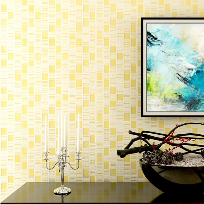 Stain-Resistant Mosaic Tile Wall Covering Non-Woven Fabric Wallpaper for Accent Wall, Non-Pasted Yellow Clearhalo 'Wall Decor' 'Wallpaper' 986560