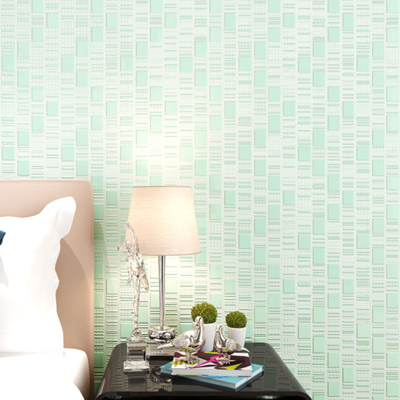 Stain-Resistant Mosaic Tile Wall Covering Non-Woven Fabric Wallpaper for Accent Wall, Non-Pasted Green Clearhalo 'Wall Decor' 'Wallpaper' 986563