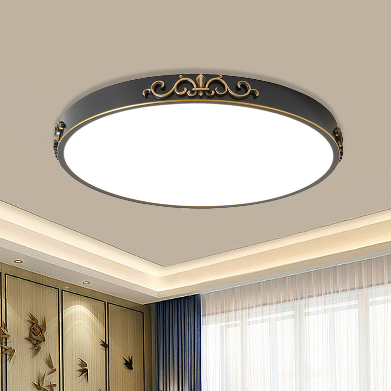 Ultrathin Round LED Flush Mount Lighting Minimalistic Black Metal Close to Ceiling Light Black Clearhalo 'Ceiling Lights' 'Close To Ceiling Lights' 'Close to ceiling' 'Flush mount' Lighting' 987888