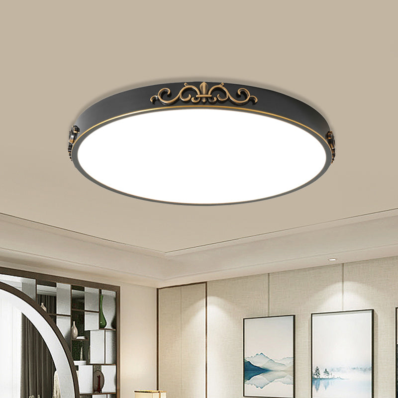 Ultrathin Round LED Flush Mount Lighting Minimalistic Black Metal Close to Ceiling Light Clearhalo 'Ceiling Lights' 'Close To Ceiling Lights' 'Close to ceiling' 'Flush mount' Lighting' 987889