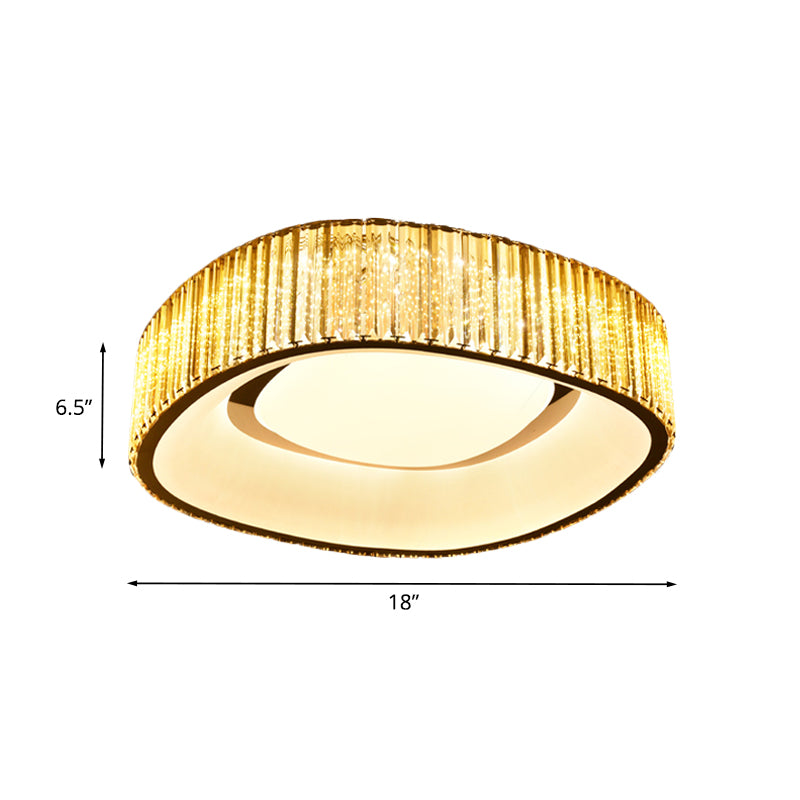 Crystal Prisms Squared Flush Mounted Lamp Minimalist LED White Flushmount Light for Bedroom Clearhalo 'Ceiling Lights' 'Close To Ceiling Lights' 'Close to ceiling' 'Flush mount' Lighting' 987957